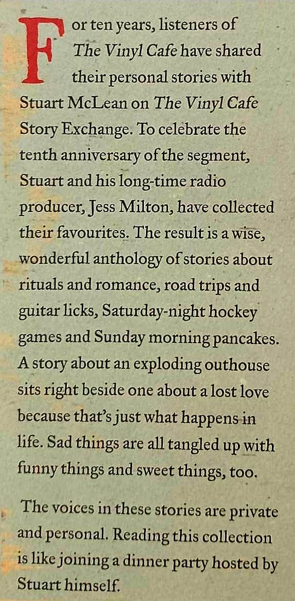 TIME NOW FOR THE VINYL CAFE STORY EXCHANGE - Stuart McLean - Image 3