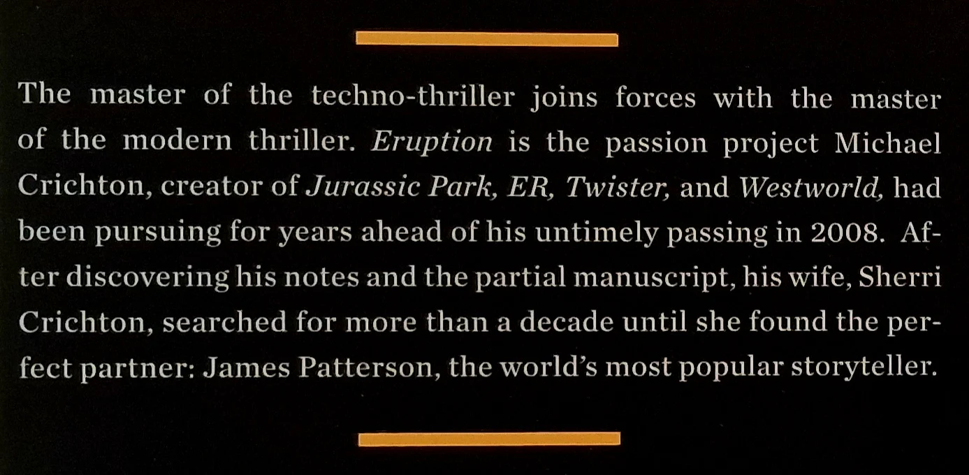 ERUPTION - Michael Crichton, James Patterson - Image 3