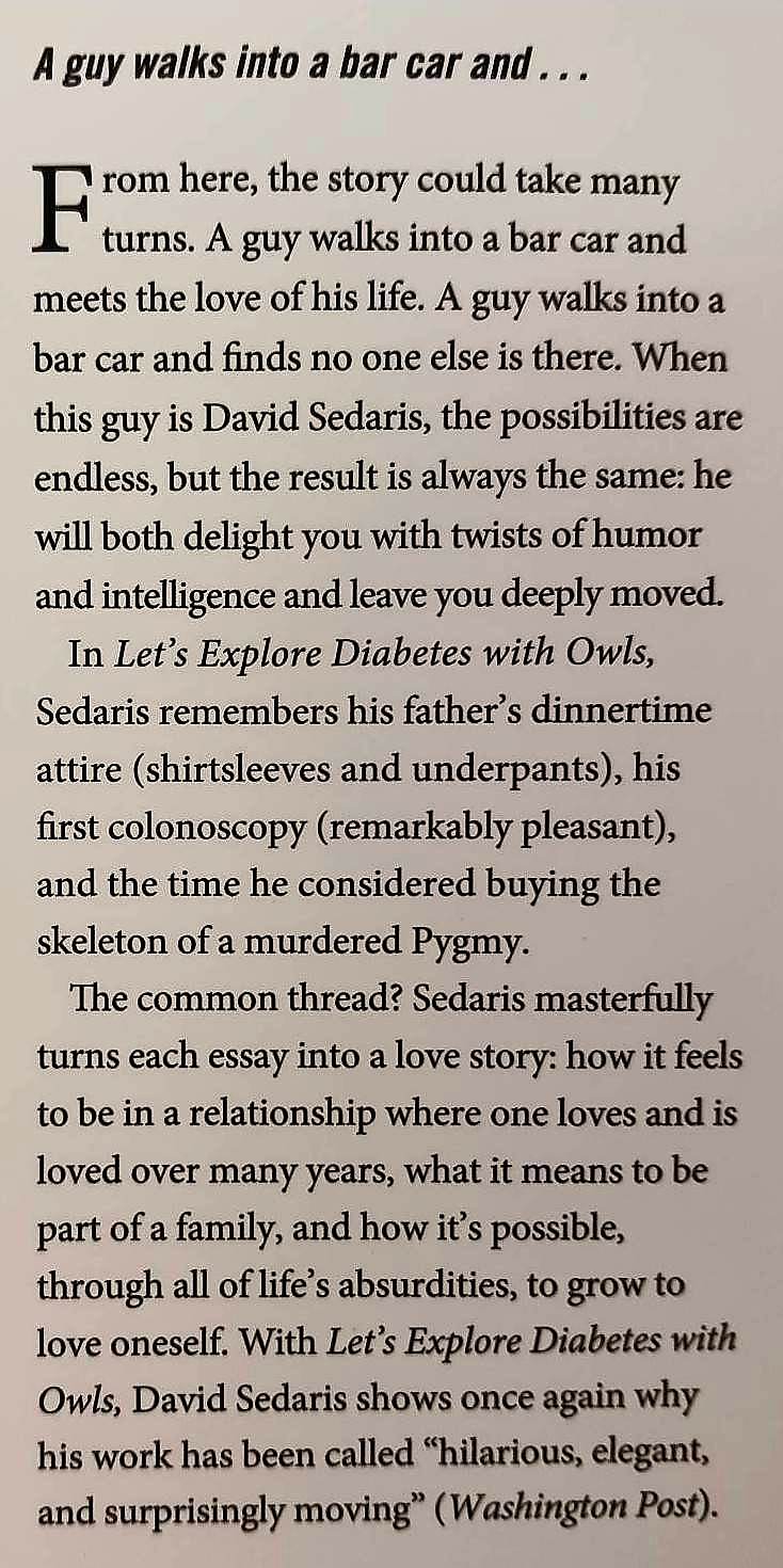 LET'S EXPLORE DIABETES WITH OWLS - David Sedaris - Image 3