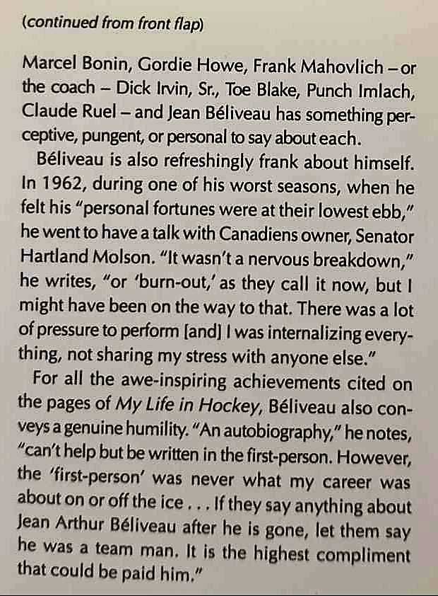 MY LIFE IN HOCKEY - Jean Beliveau, Chrys Goyens, Allan Turowetz - Image 4