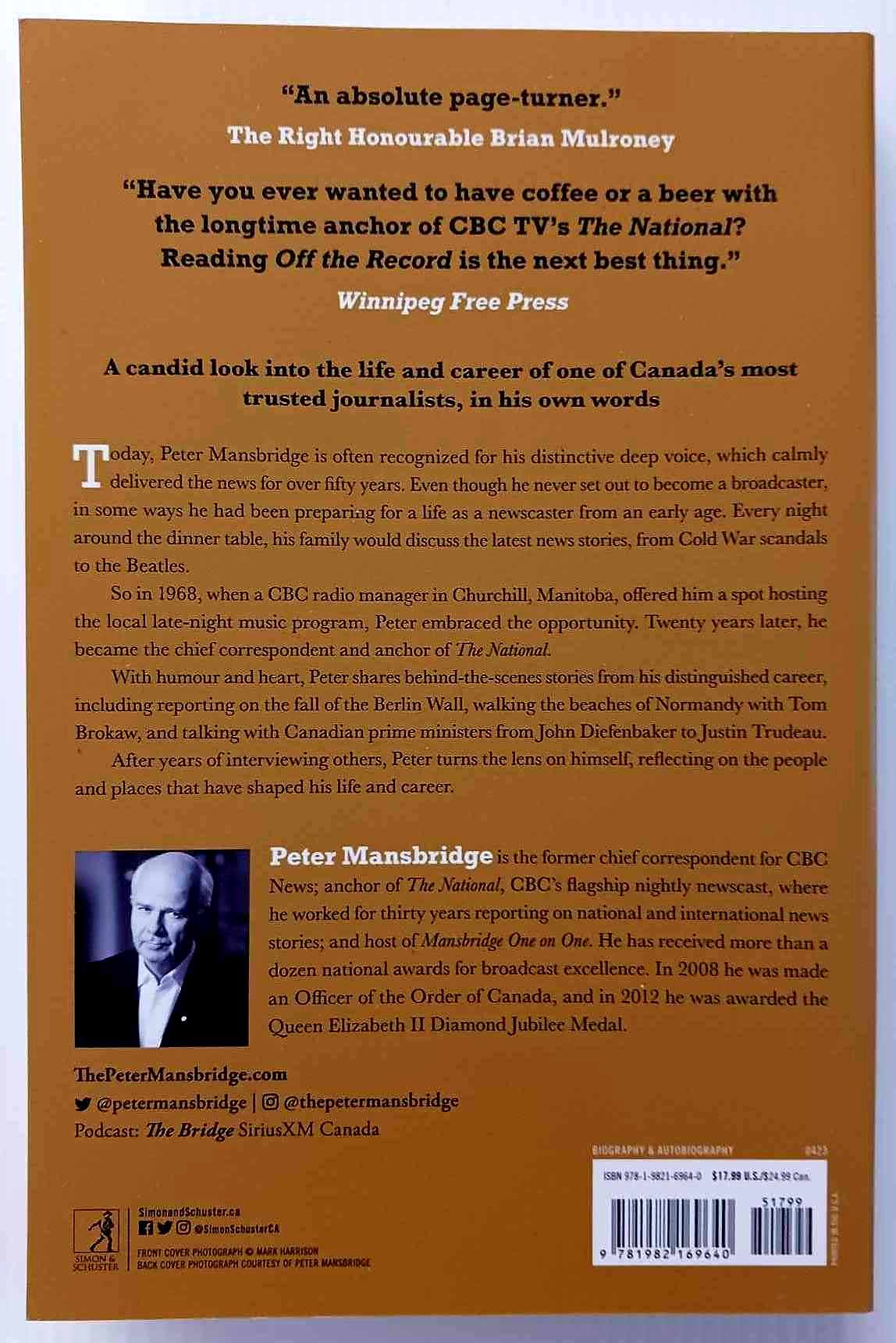 OFF THE RECORD - Peter Mansbridge - Image 2
