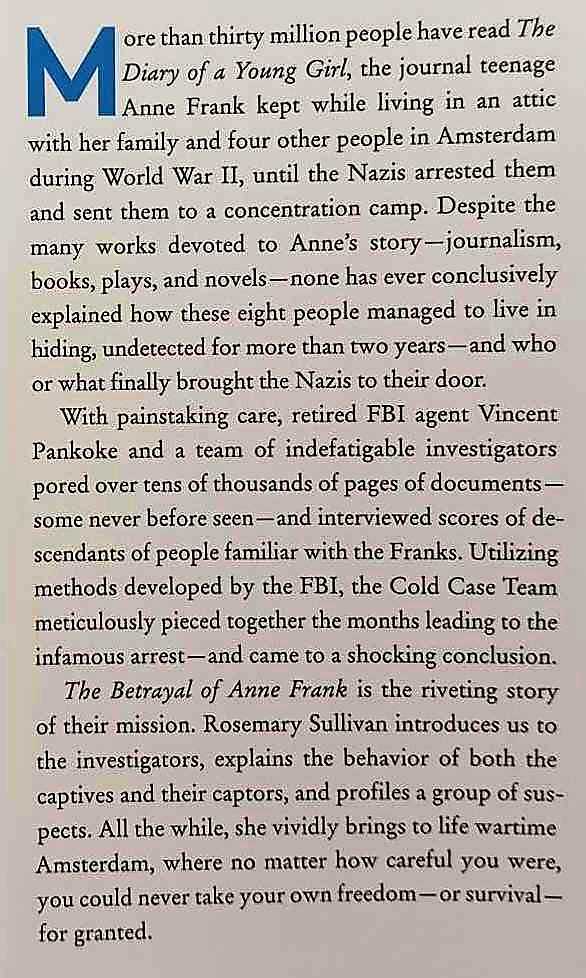 THE BETRAYAL OF ANNE FRANK - Rosemary Sullivan - Image 3