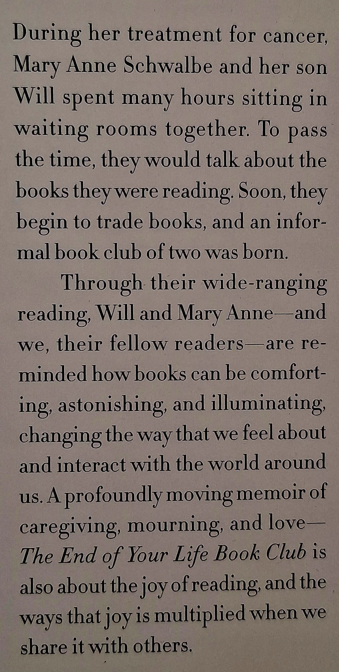 THE END OF YOUR LIFE BOOK CLUB - Will Schwalbe - Image 3