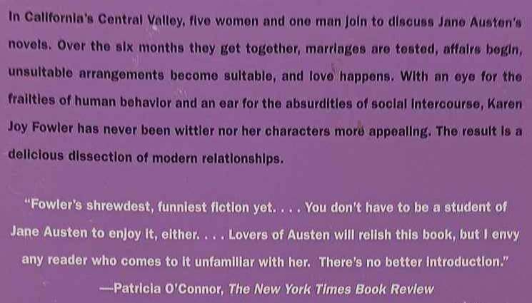 THE JANE AUSTEN BOOK CLUB - Karen Joy Fowler - Image 3
