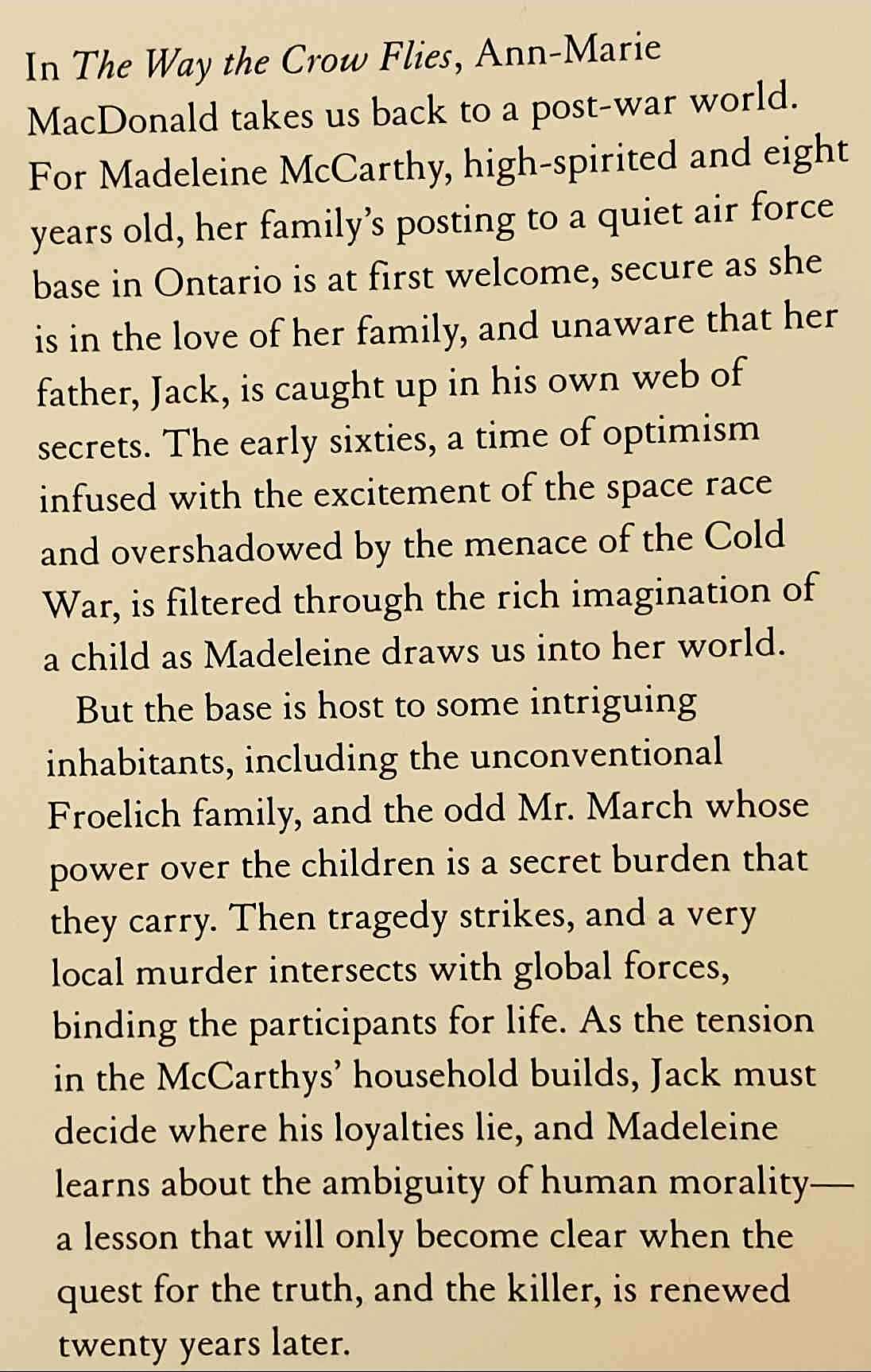 THE WAY THE CROW FLIES - Ann-Marie MacDonald - Image 3